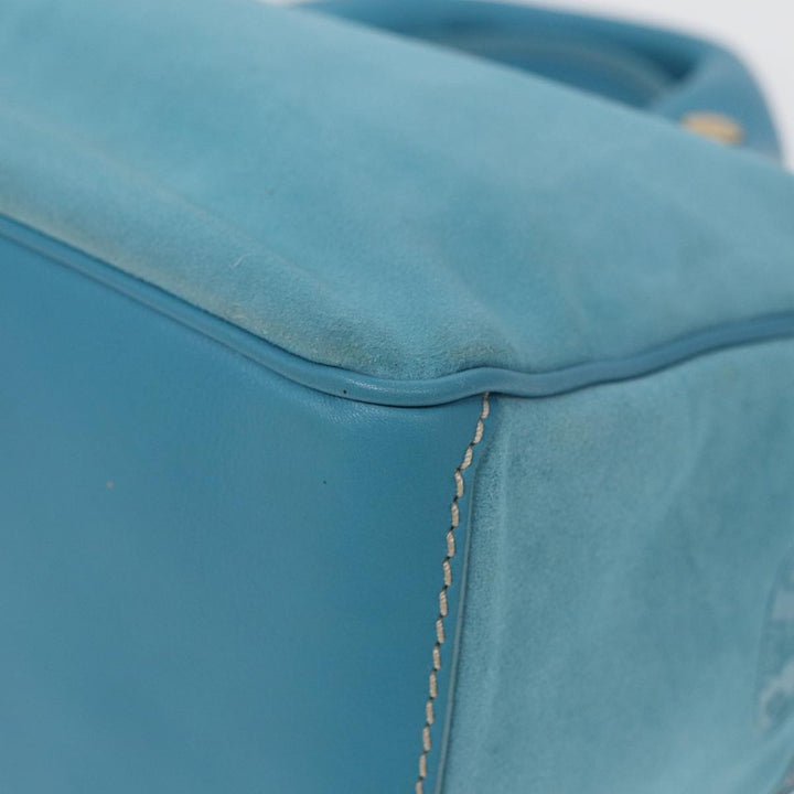 Celine Hand Bag Suede Blue Auth 84759