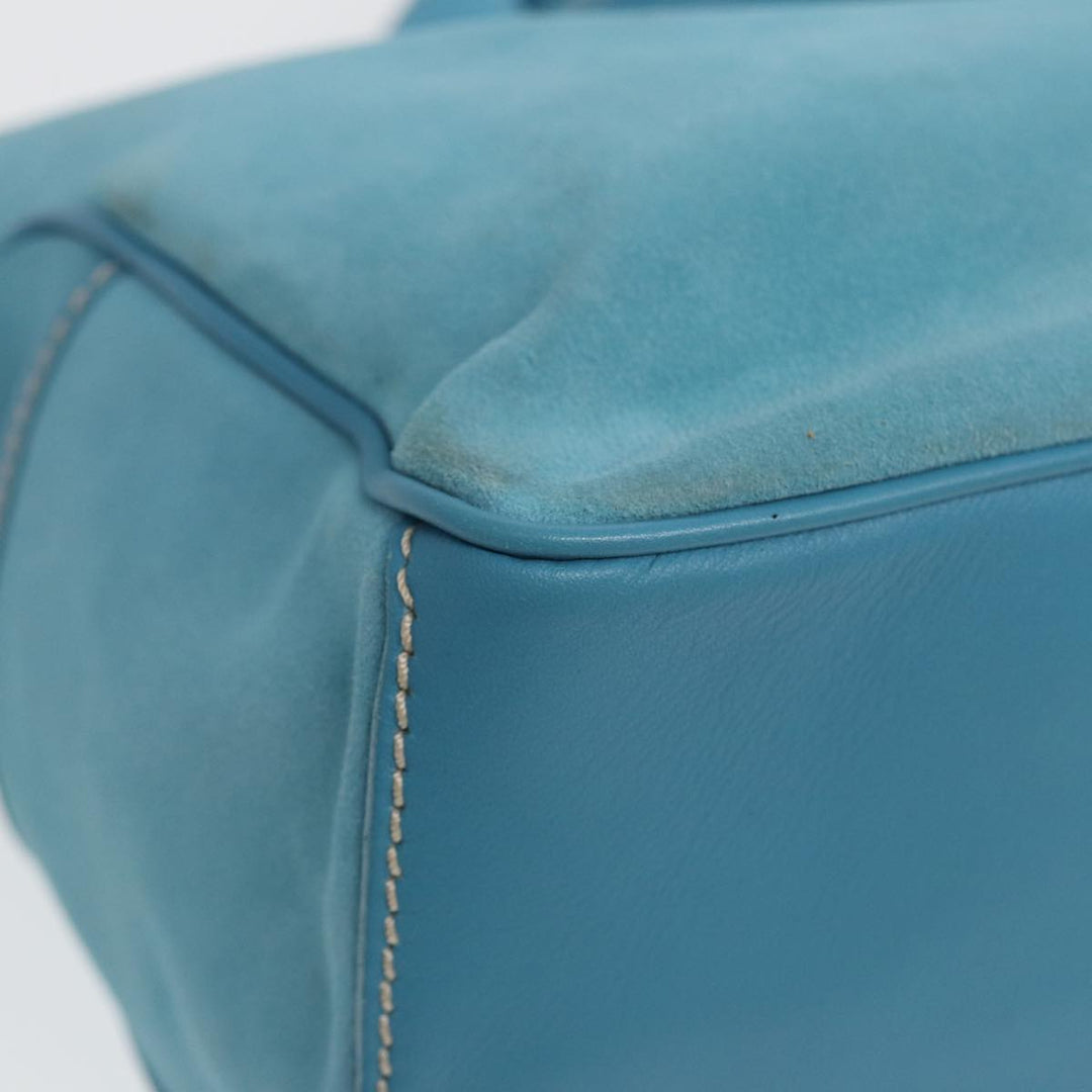 Celine Hand Bag Suede Blue Auth 84759