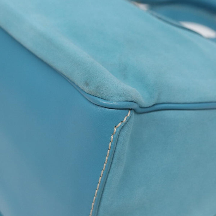 Celine Hand Bag Suede Blue Auth 84759