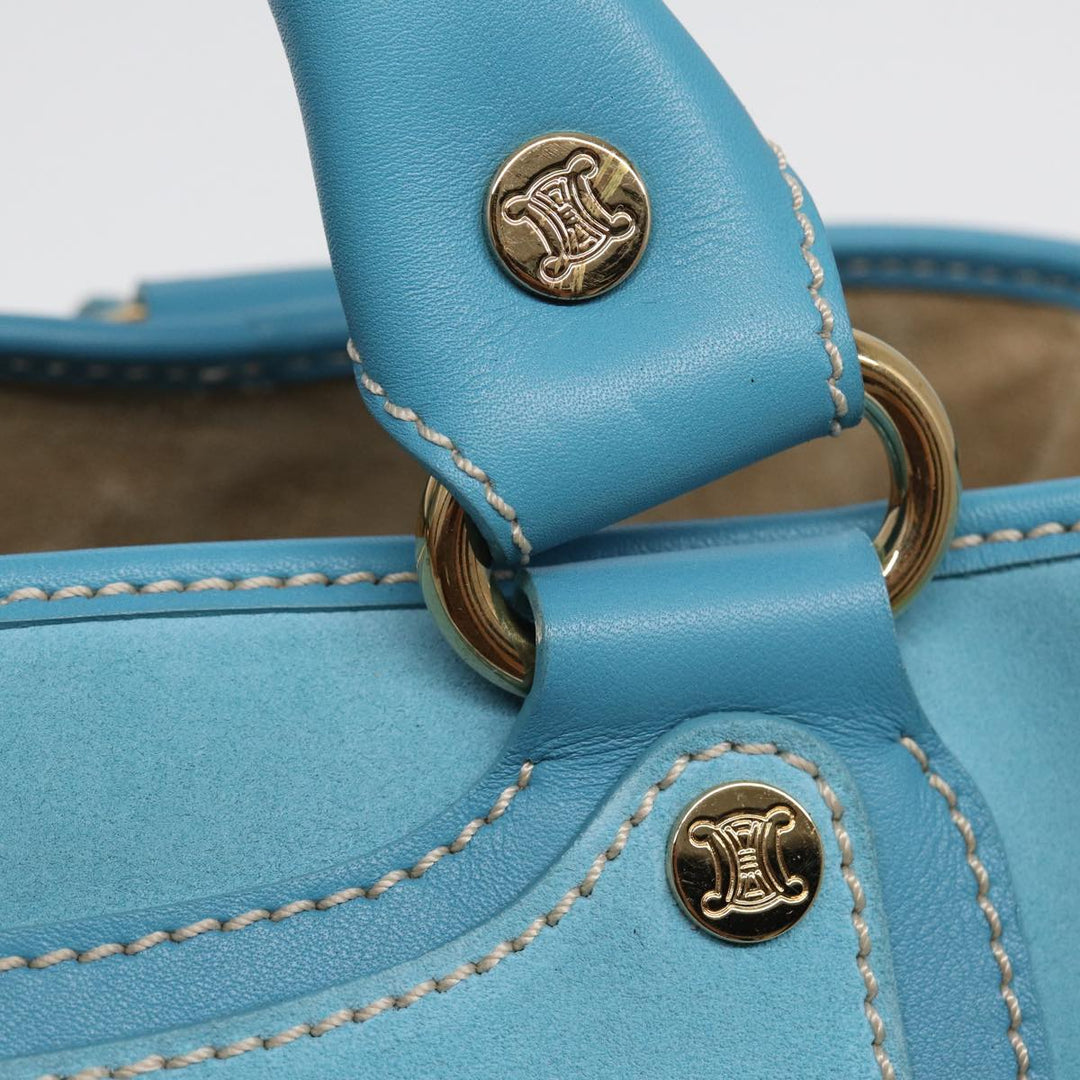 Celine Hand Bag Suede Blue Auth 84759