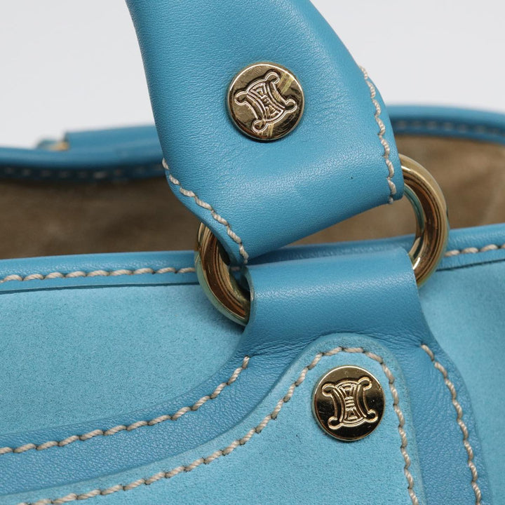 Celine Hand Bag Suede Blue Auth 84759