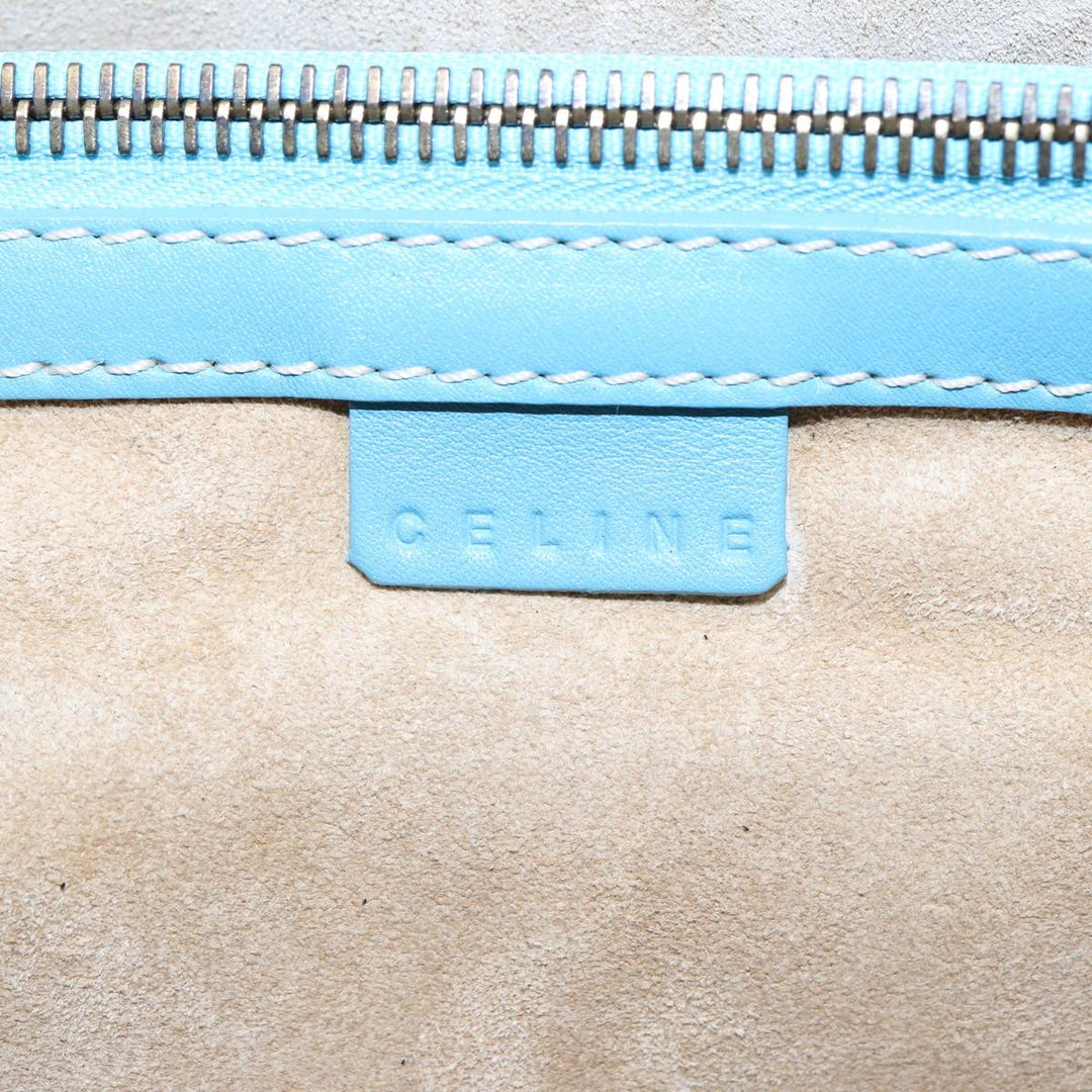 Celine Hand Bag Suede Blue Auth 84759