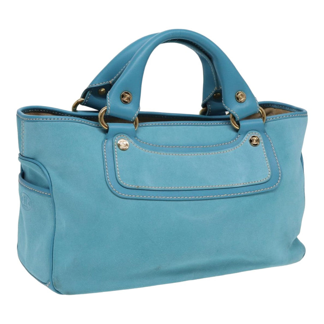 Celine Hand Bag Suede Blue Auth 84759