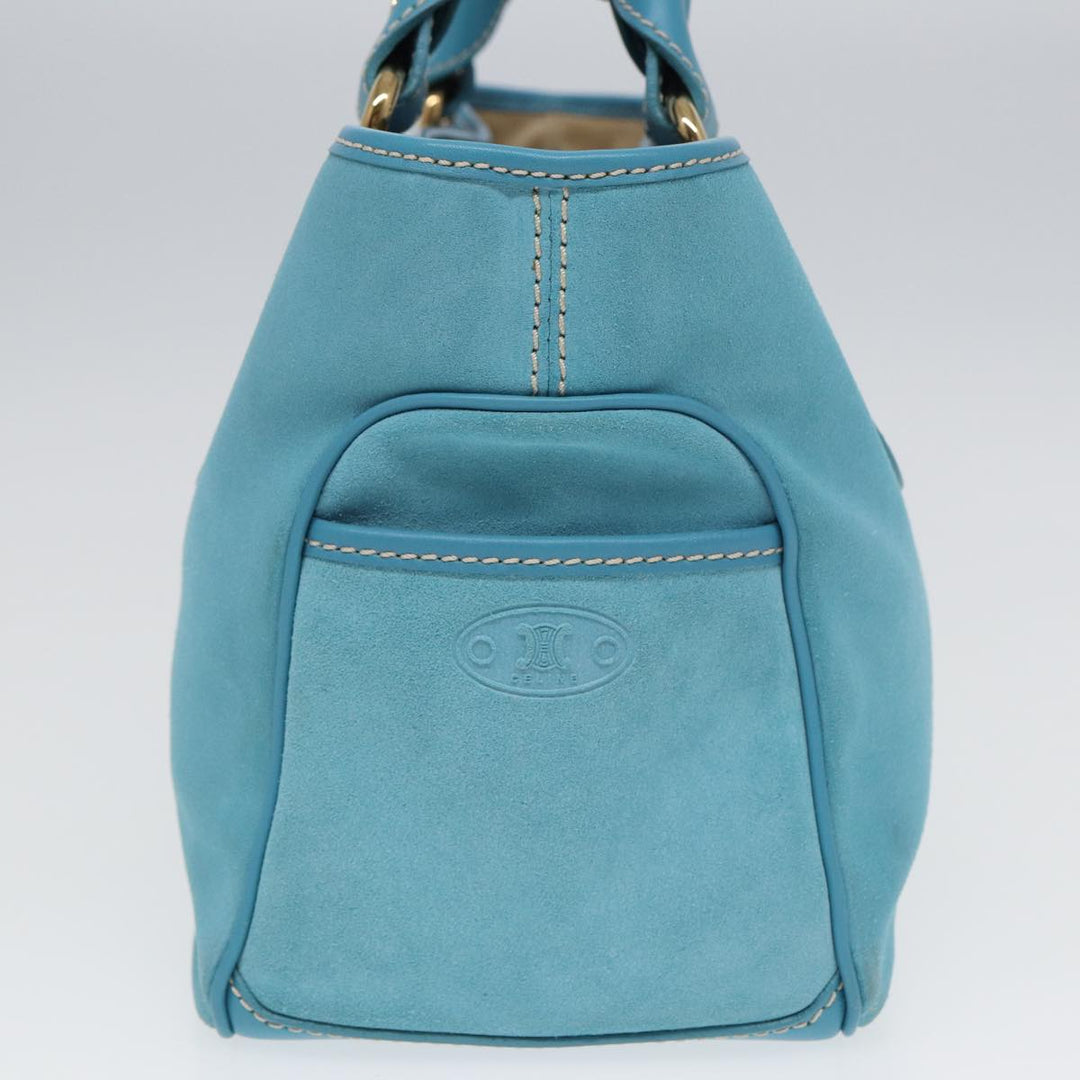 Celine Hand Bag Suede Blue Auth 84759