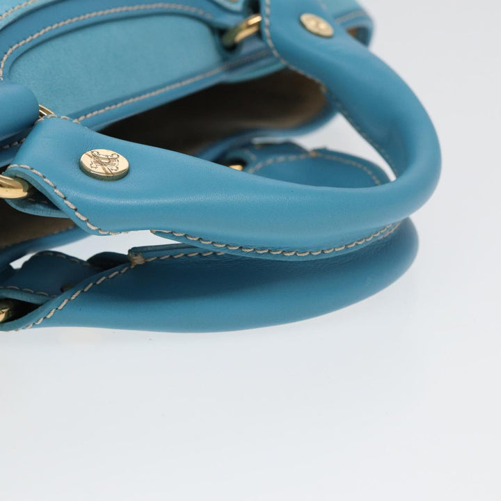 Celine Hand Bag Suede Blue Auth 84759