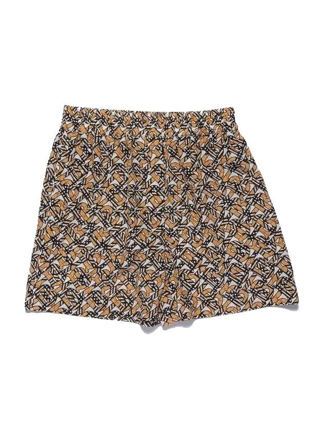Burberry Tawney Monogram Logo Print Silk Shorts