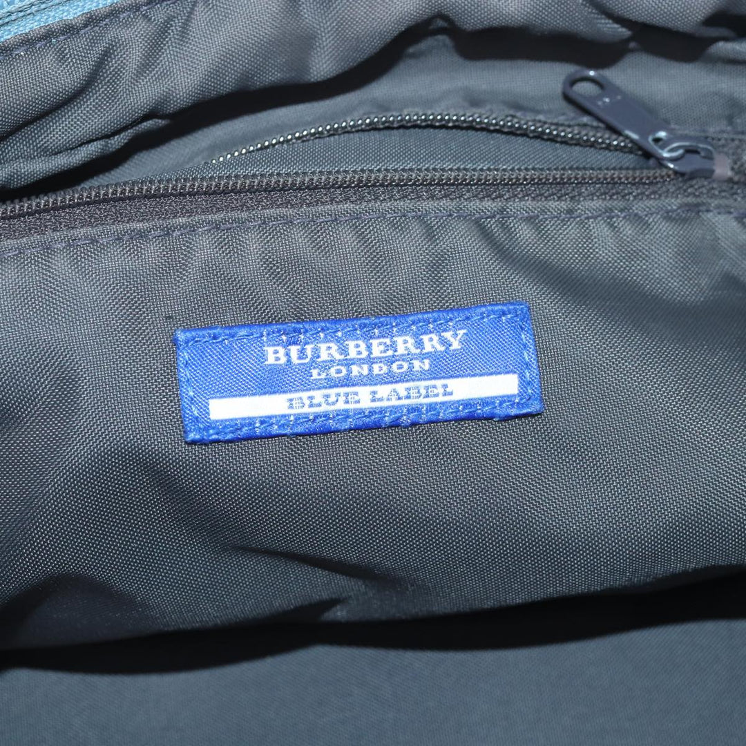 Burberry Blue Label Hand Bag Nylon Blue Auth 84822