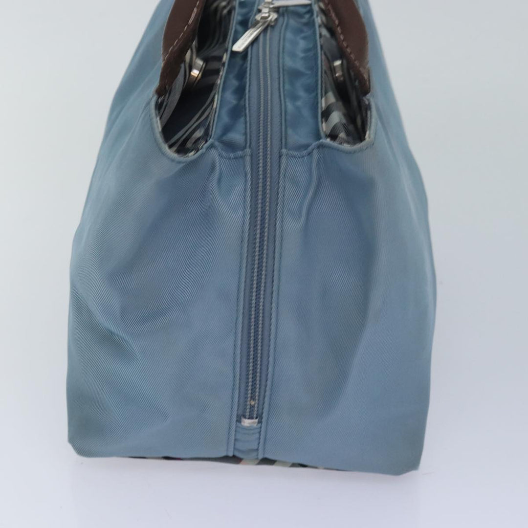 Burberry Blue Label Hand Bag Nylon Blue Auth 84822