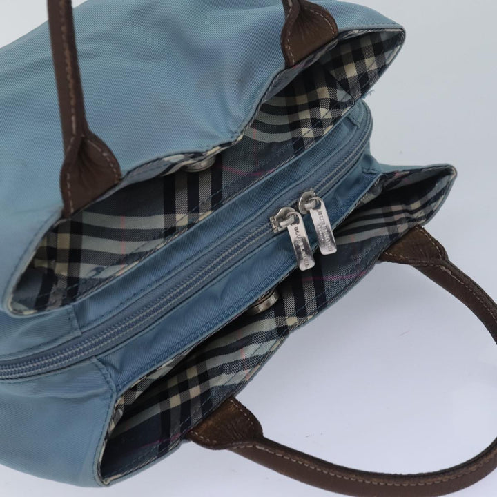 Burberry Blue Label Hand Bag Nylon Blue Auth 84822