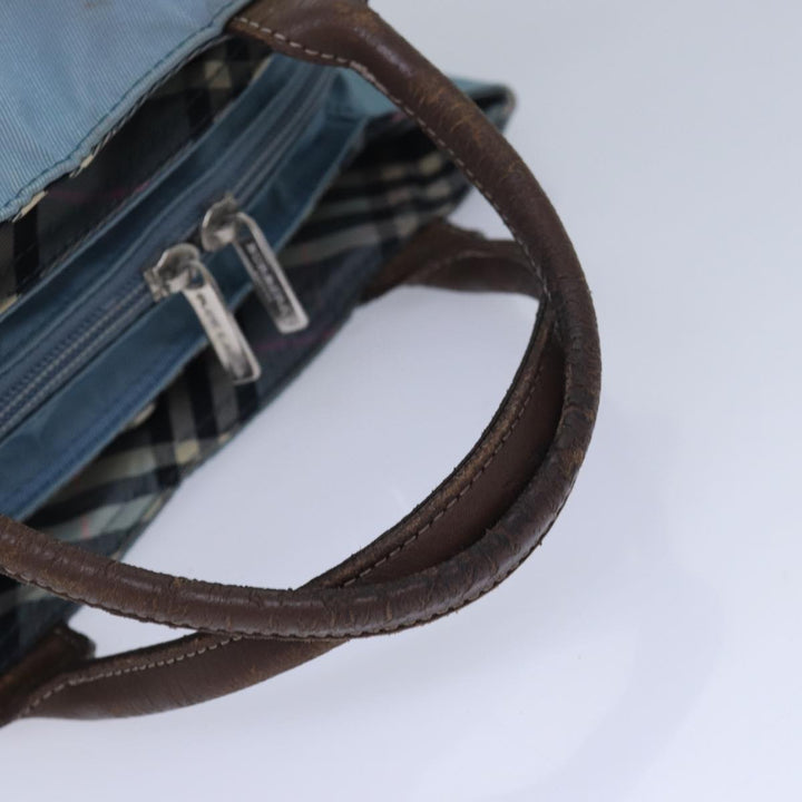 Burberry Blue Label Hand Bag Nylon Blue Auth 84822