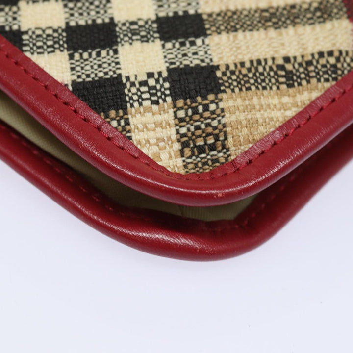 Burberry Nova Check Hand Bag Canvas Beige Red Auth 84823