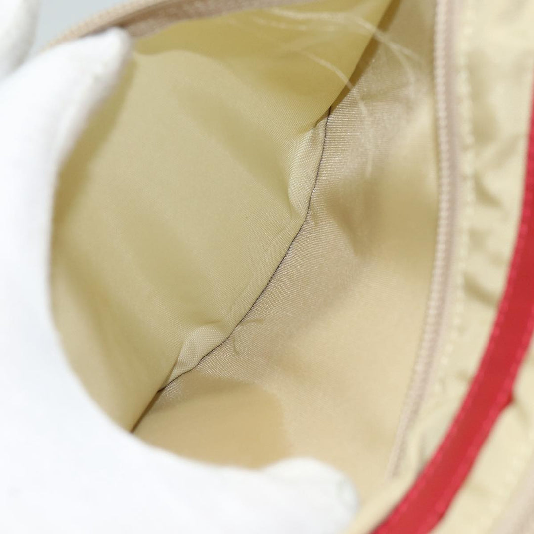 Burberry Nova Check Hand Bag Canvas Beige Red Auth 84823