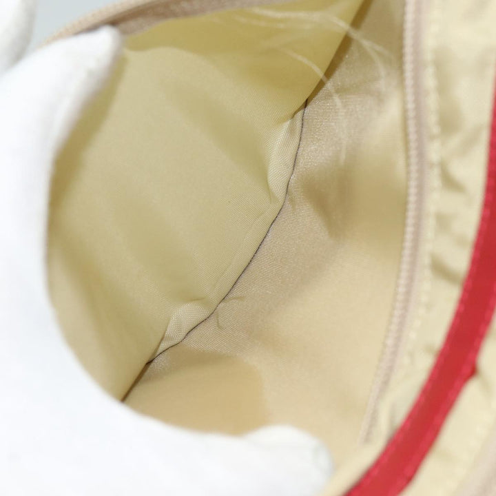 Burberry Nova Check Hand Bag Canvas Beige Red Auth 84823