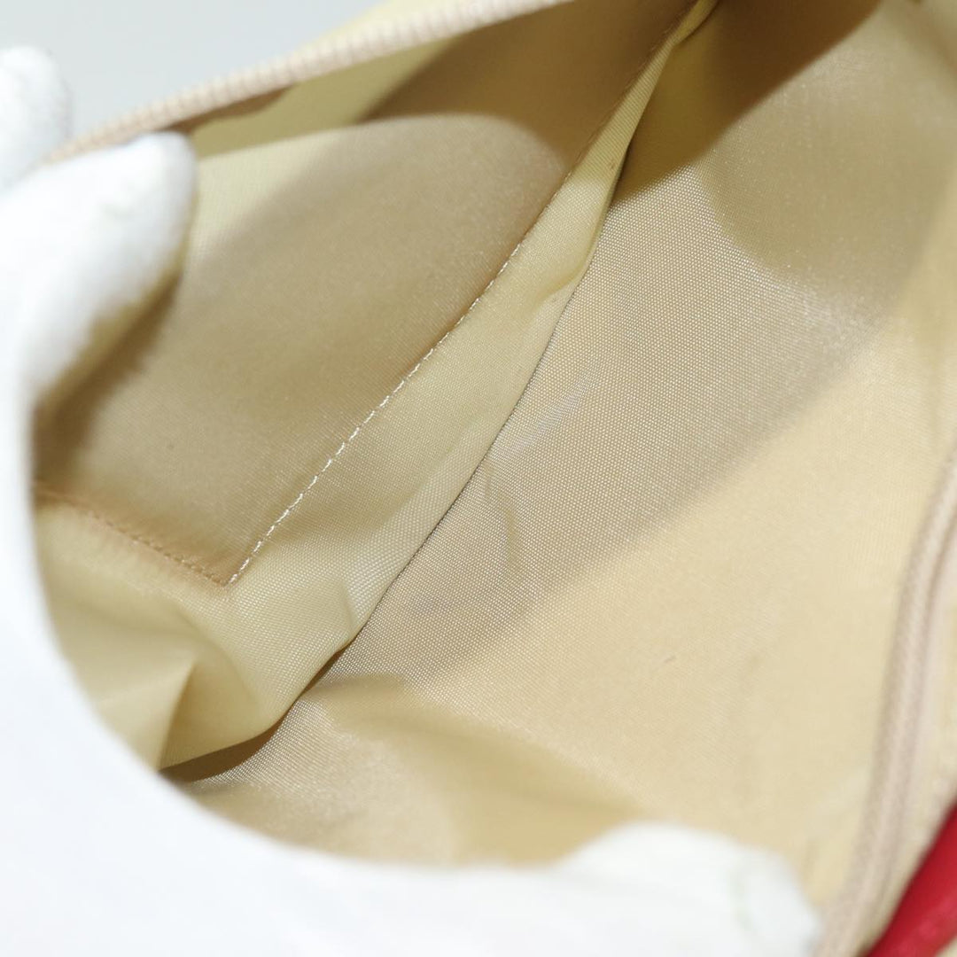 Burberry Nova Check Hand Bag Canvas Beige Red Auth 84823