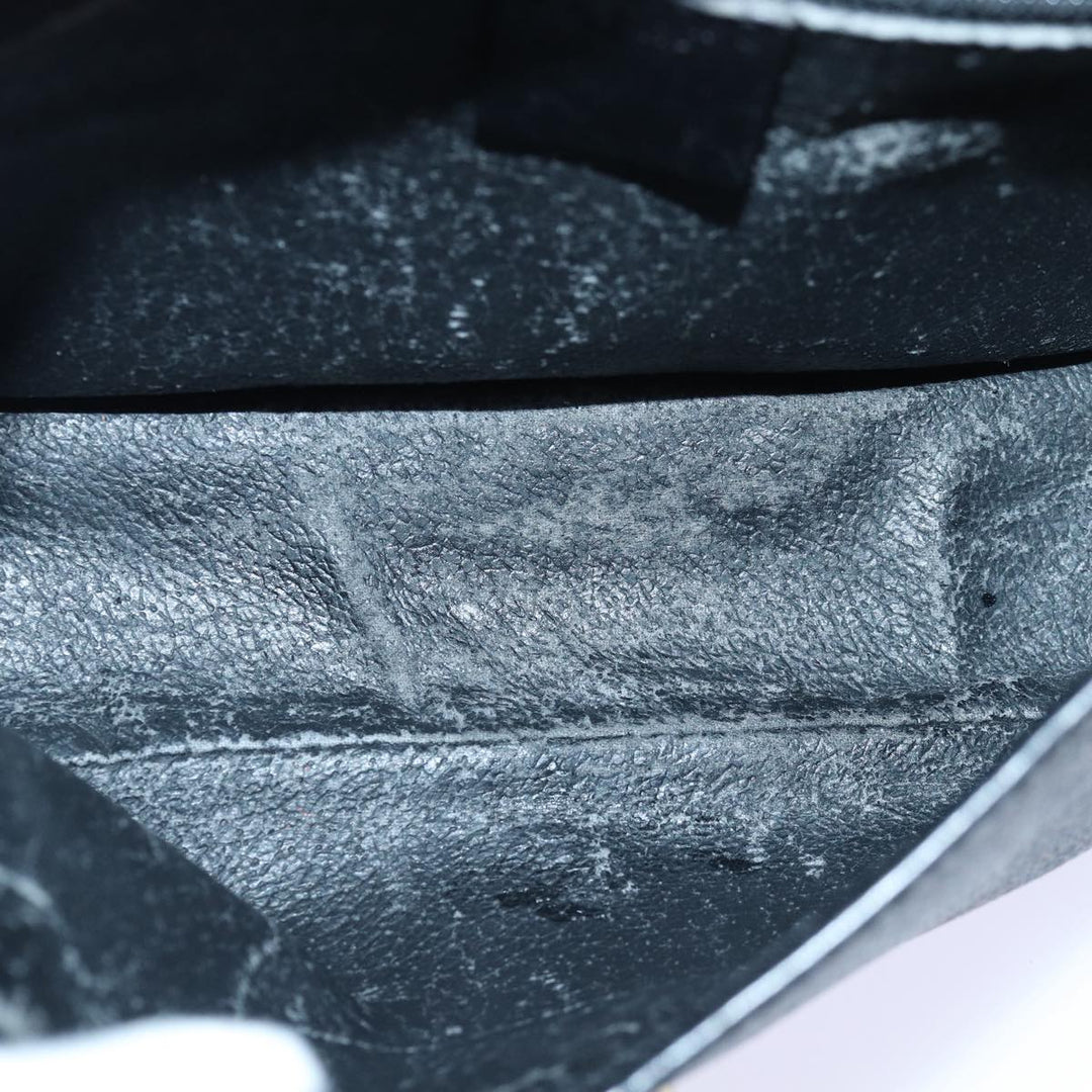 Celine Macadam Canvas Shoulder Bag PVC Leather Black Auth 84935