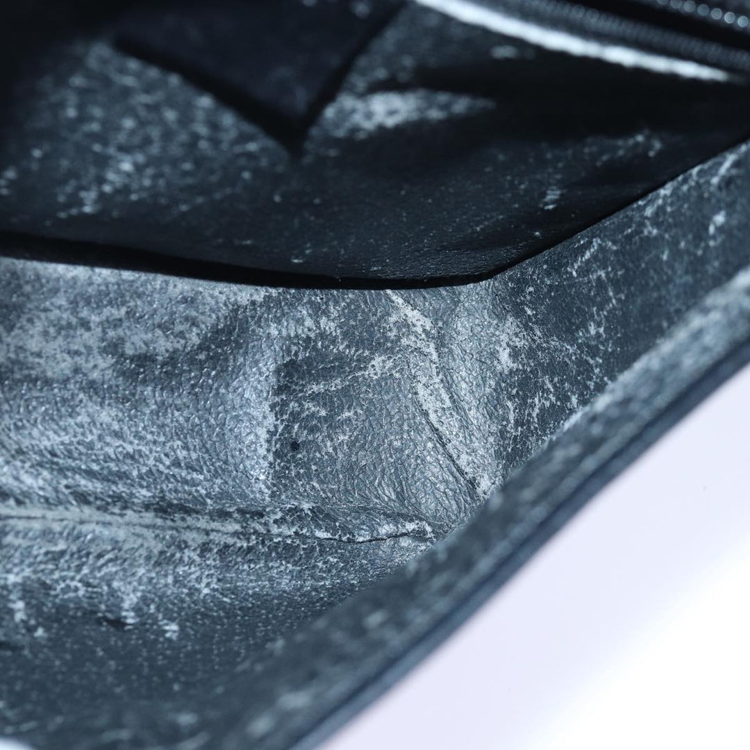 Celine Macadam Canvas Shoulder Bag PVC Leather Black Auth 84935