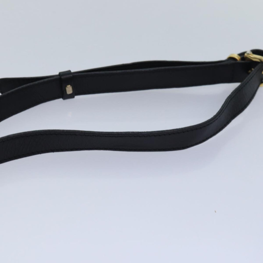 Celine Macadam Canvas Shoulder Bag PVC Leather Black Auth 84935
