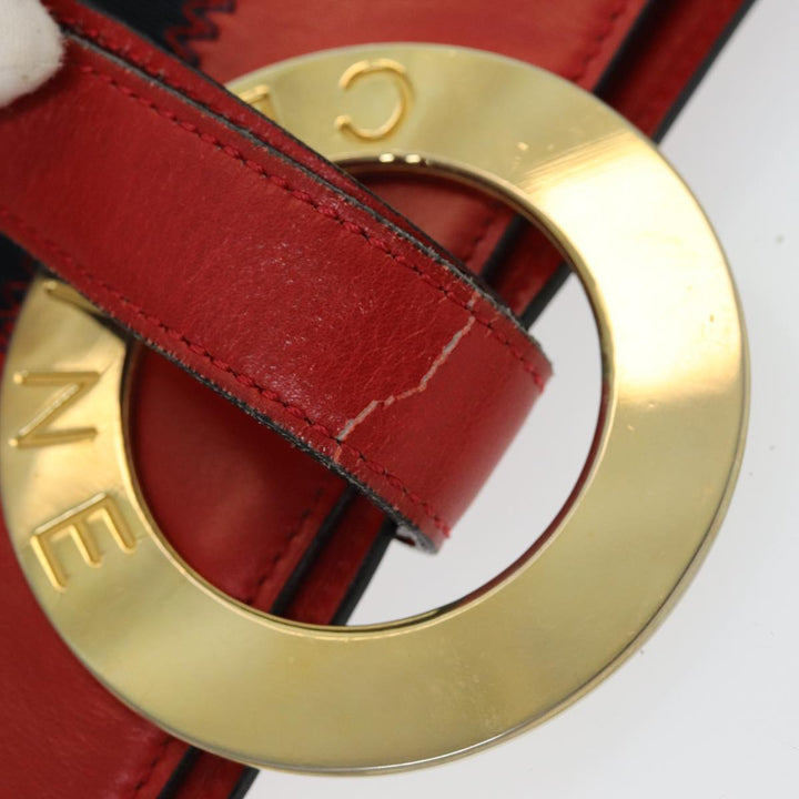 Celine Shoulder Bag Leather Red Auth 84936