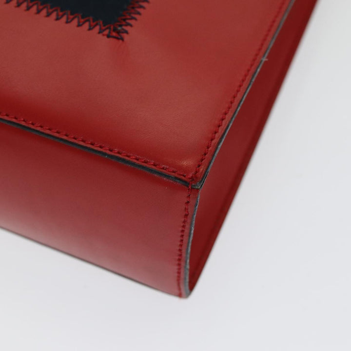 Celine Shoulder Bag Leather Red Auth 84936