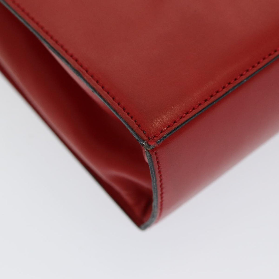 Celine Shoulder Bag Leather Red Auth 84936