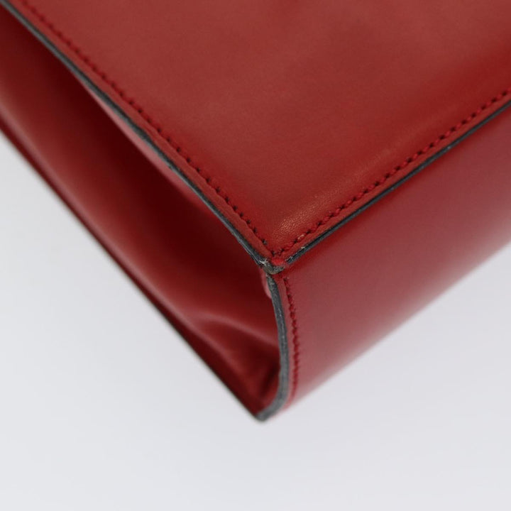 Celine Shoulder Bag Leather Red Auth 84936