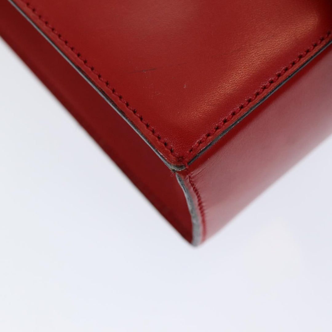 Celine Shoulder Bag Leather Red Auth 84936