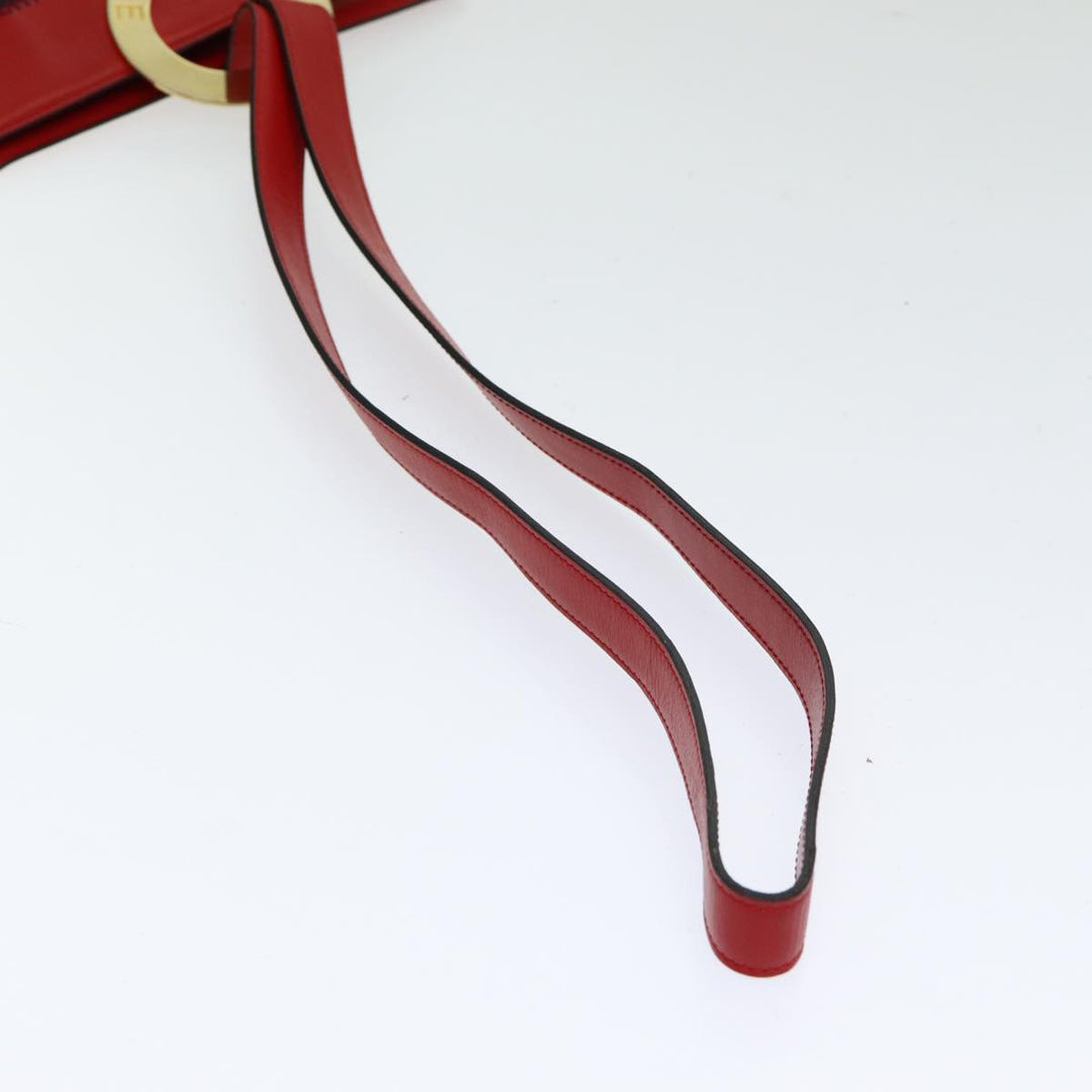 Celine Shoulder Bag Leather Red Auth 84936