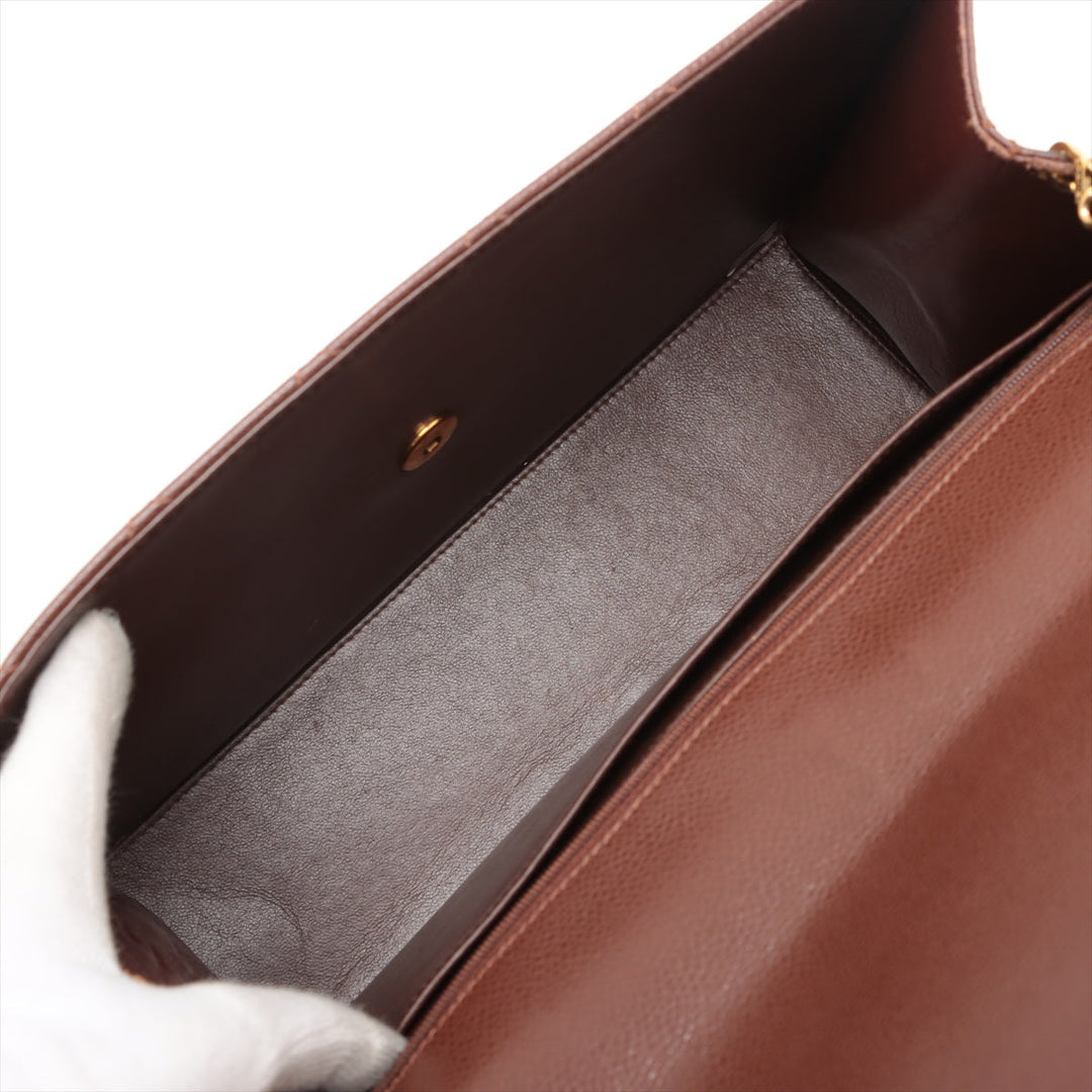 Top Quality Chanel Matrasse Caviar S Single Flap Single Chain Bag Brown Gold  5th