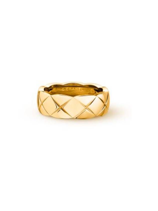 Coco Crush Quilted Motif Small Ring Gold Chanel