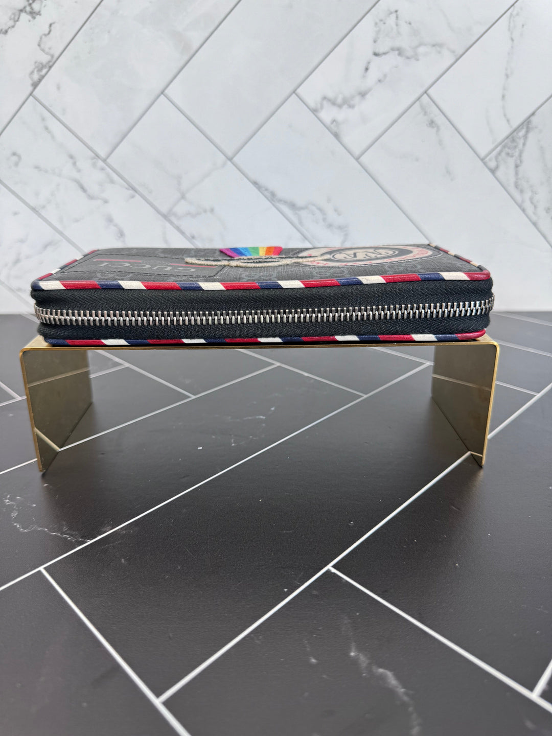 Gucci Canvas Courier Zippy Wallet