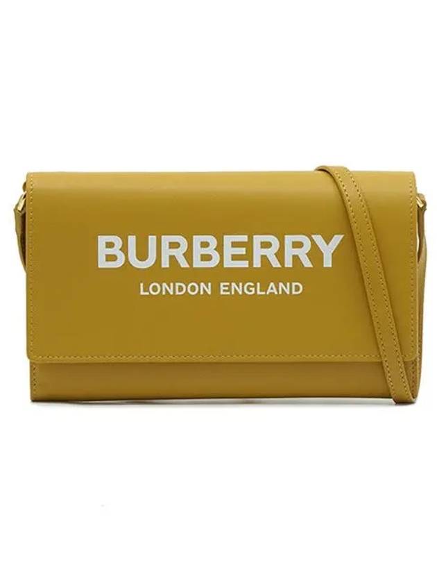 Burberry Logo Print Detachable Strap Shoulder Bag Yellow