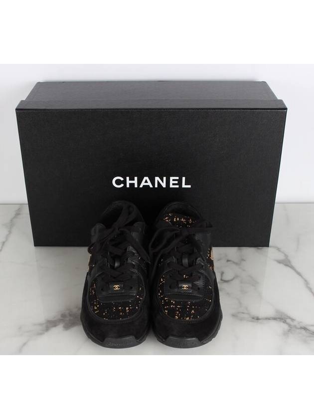 CC logo cruise sneakers gold pearl 36 230 Chanel
