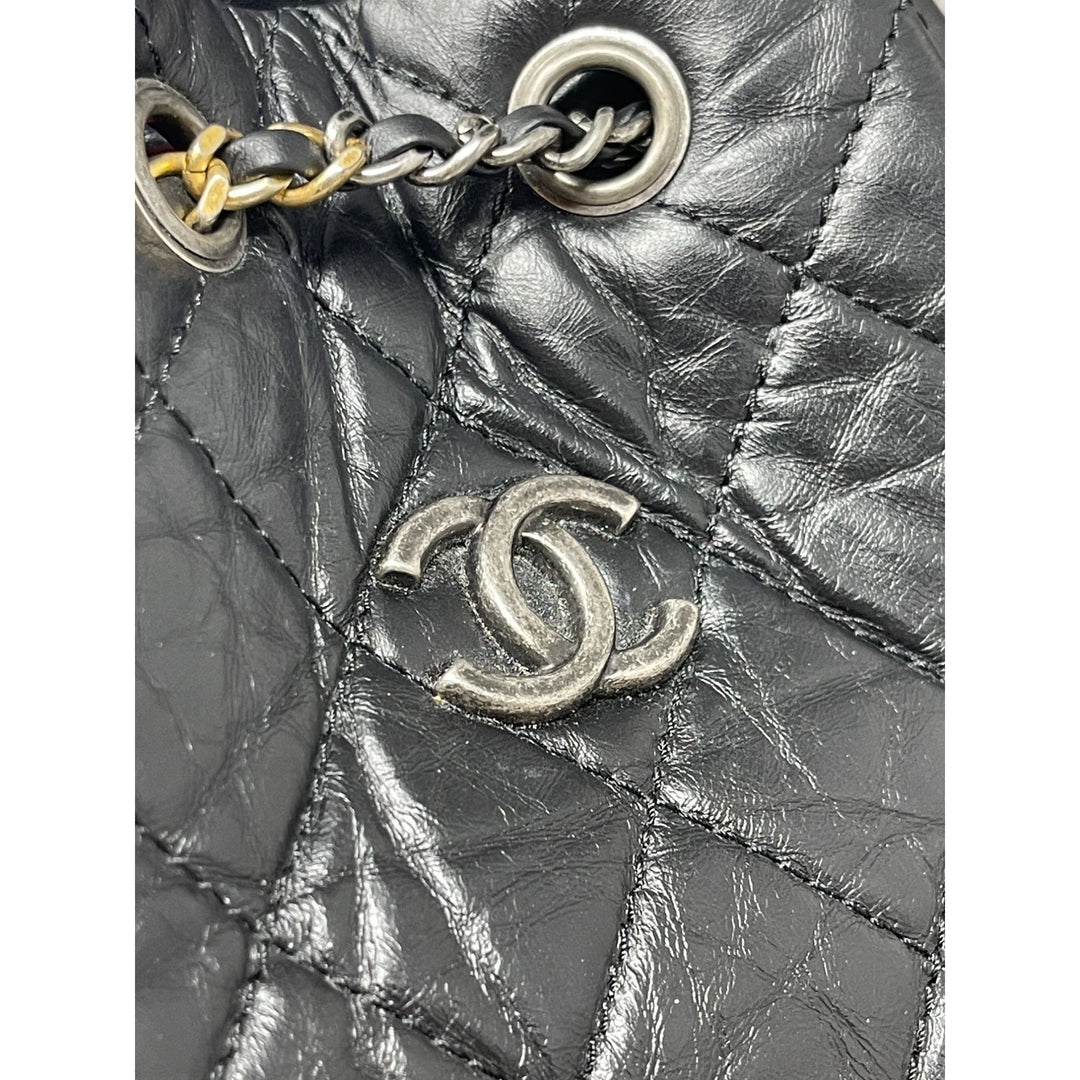 Top Quality Chanel Top Quality Chanel Aged Calfskin Quilted Small Gabrielle Backpack Black - Black