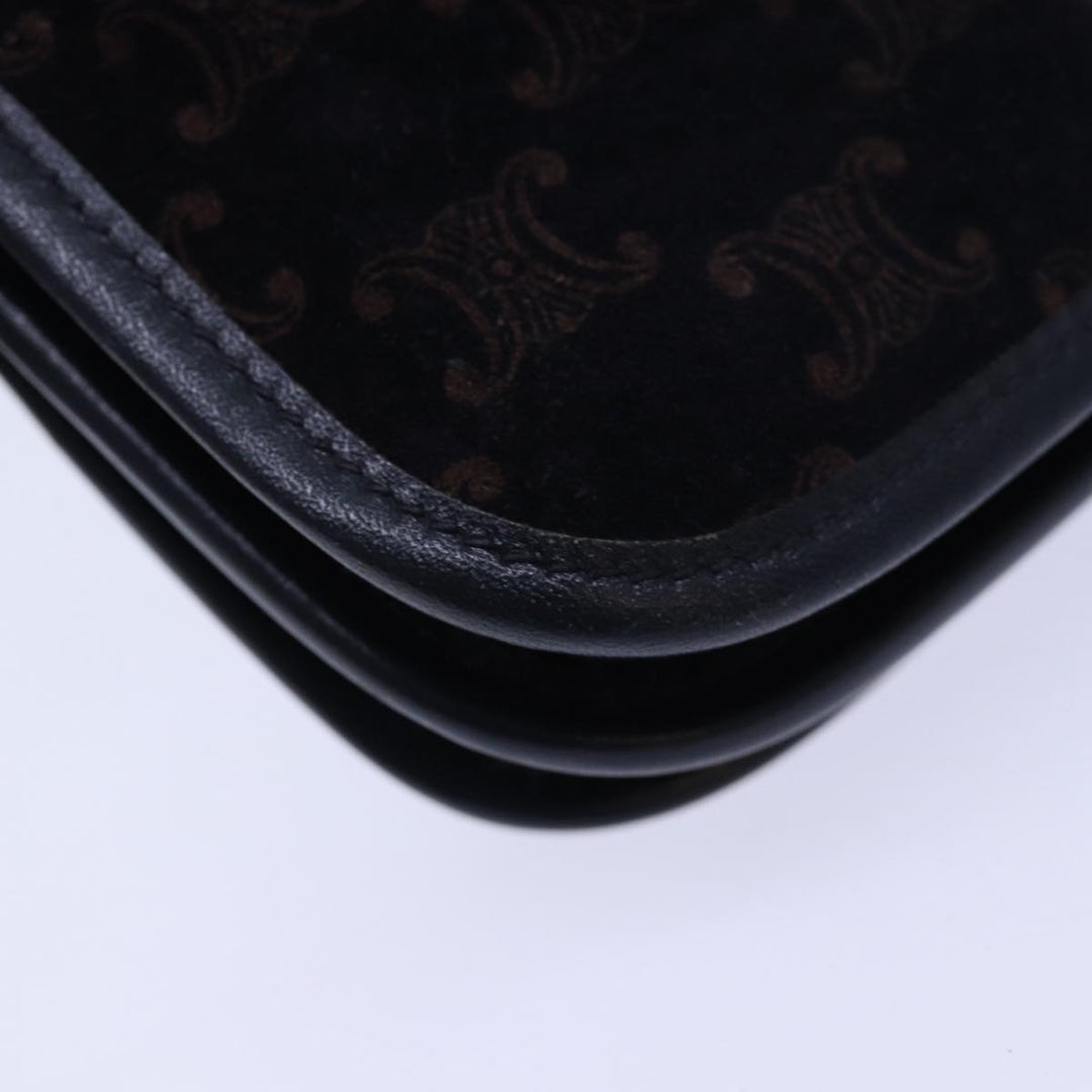 Celine Macadam Canvas Shoulder Bag Black Auth 85006