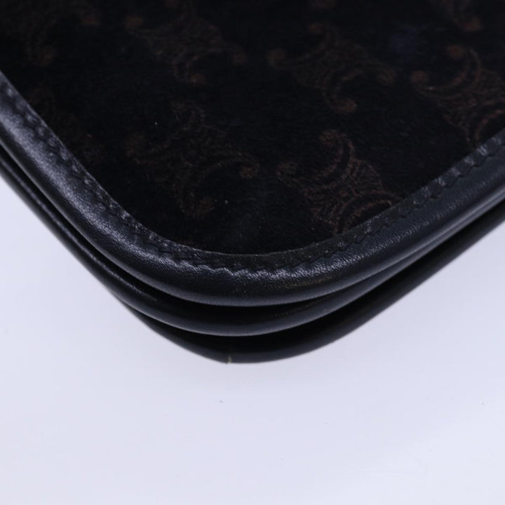Celine Macadam Canvas Shoulder Bag Black Auth 85006