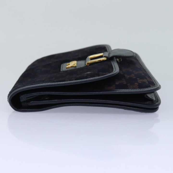 Celine Macadam Canvas Shoulder Bag Black Auth 85006