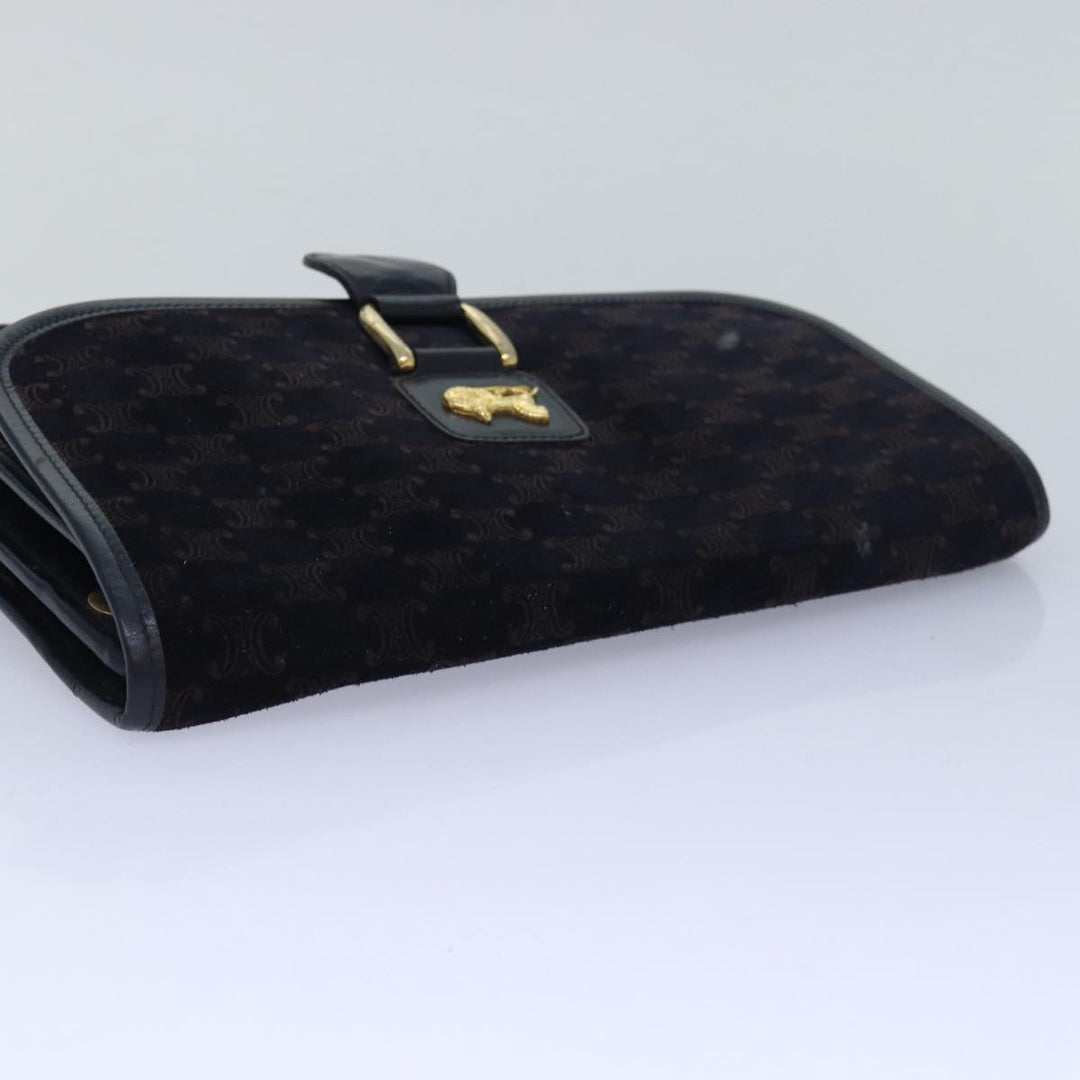 Celine Macadam Canvas Shoulder Bag Black Auth 85006