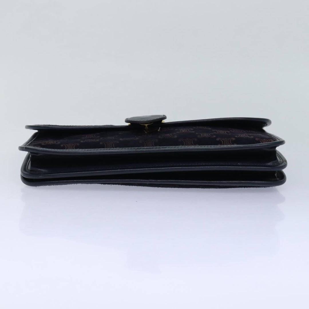 Celine Macadam Canvas Shoulder Bag Black Auth 85006