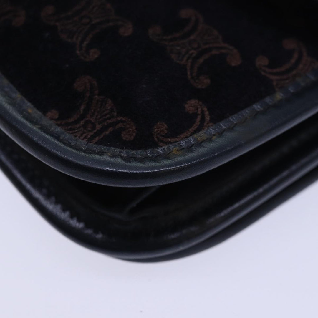 Celine Macadam Canvas Shoulder Bag Black Auth 85006