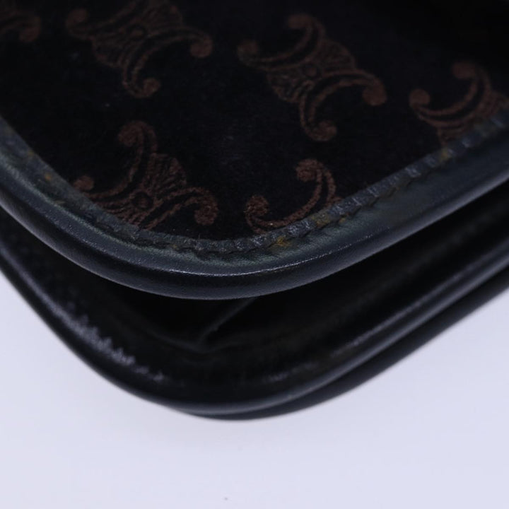 Celine Macadam Canvas Shoulder Bag Black Auth 85006