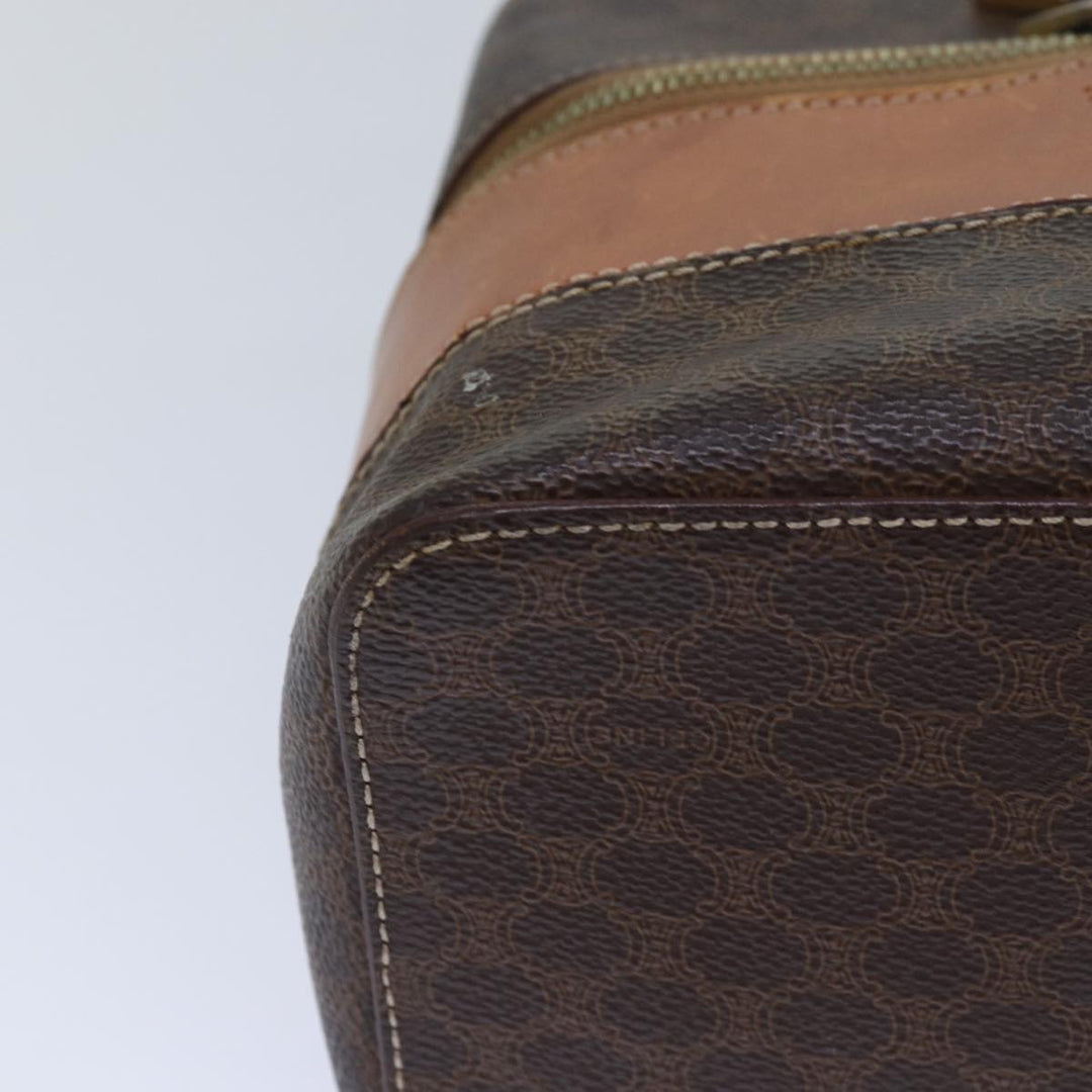 Celine Macadam Canvas Vanity Hand Bag PVC Brown Auth 85009