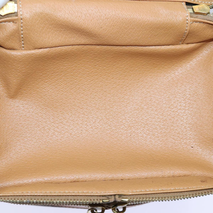 Celine Macadam Canvas Vanity Hand Bag PVC Brown Auth 85009