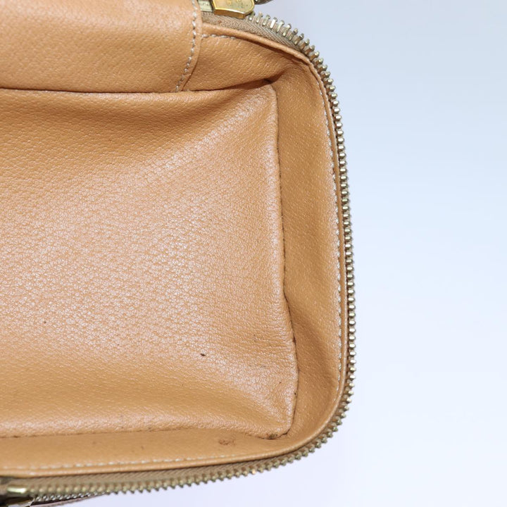 Celine Macadam Canvas Vanity Hand Bag PVC Brown Auth 85009