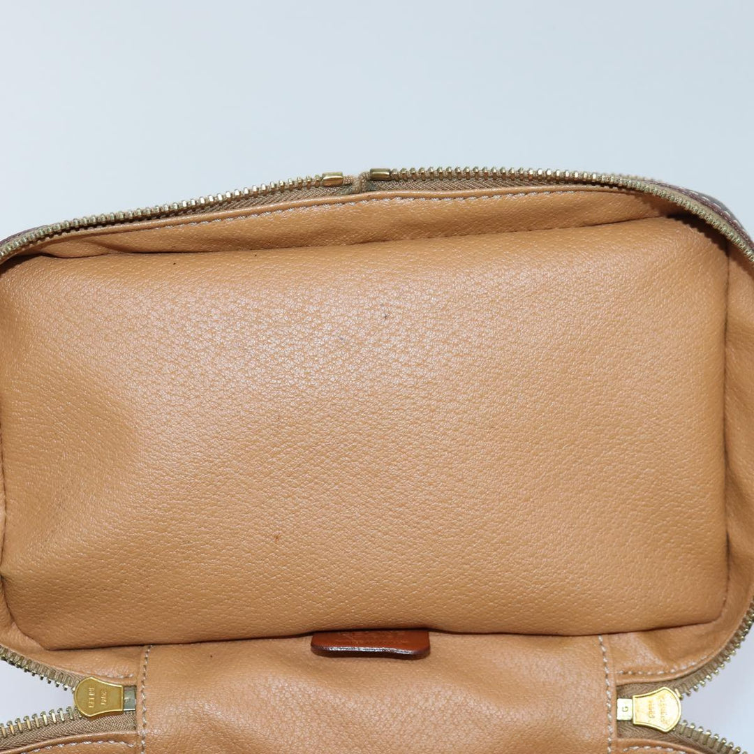 Celine Macadam Canvas Vanity Hand Bag PVC Brown Auth 85009