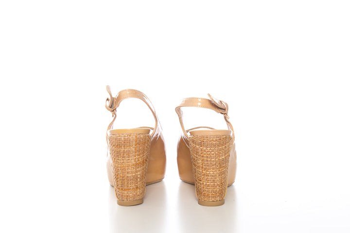 Stuart Weitzman Dark Beige Wedge SZ 6.5