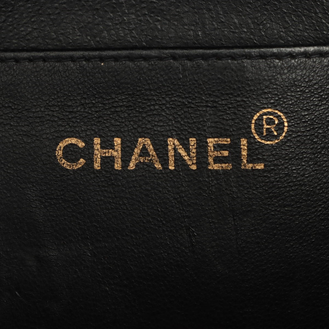 Top Quality Chanel Decamatrasse Cotton Single Flap Double Chain Bag Black Gold  2nd