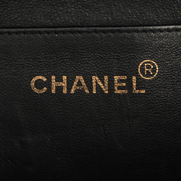 Top Quality Chanel Decamatrasse Cotton Single Flap Double Chain Bag Black Gold  2nd