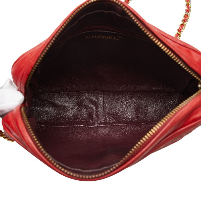 Top Quality Chanel Cocomark Tassel Chain  Shoulder Bag Red Leather  CHANEL