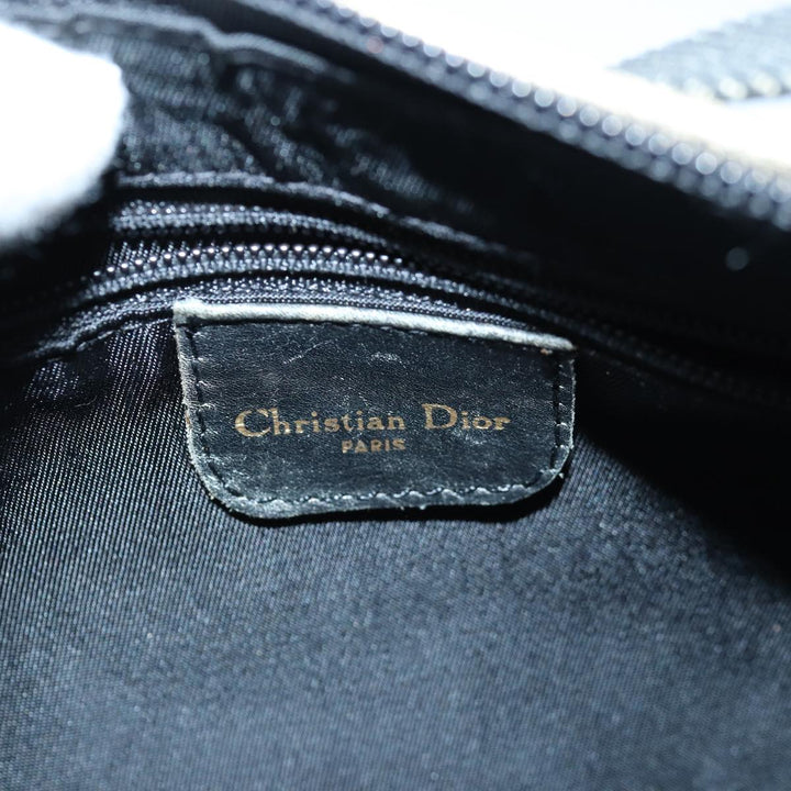 CHRISTIAN Top quality Dior Hand Bag Canvas Blue Gold Auth 85438A