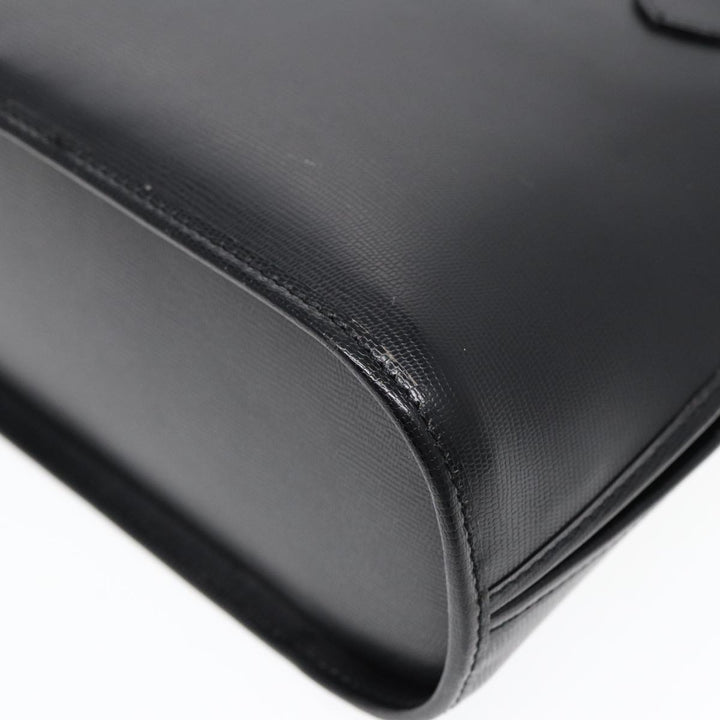 Top Quality Celine Hand Bag Leather 2way Black Gold Auth 85493